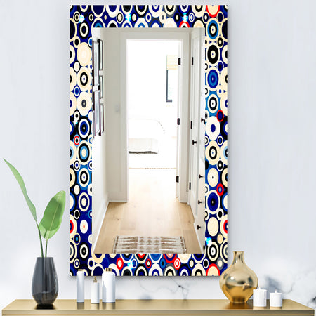 Retro Stars and Dots In Disco Style - Bohemian and Eclectic Mirror - Modern Wall Mirror