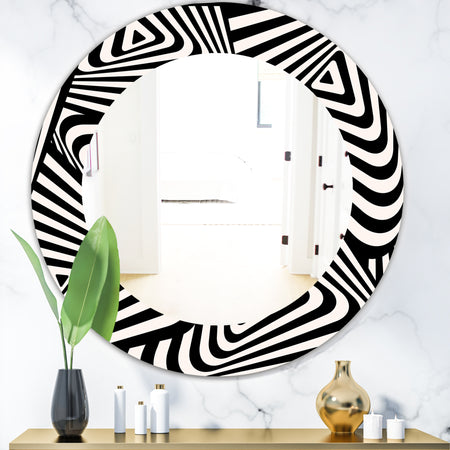 Black & White 5 - Modern Mirror - Contemporary Oval or Round Wall Mirror