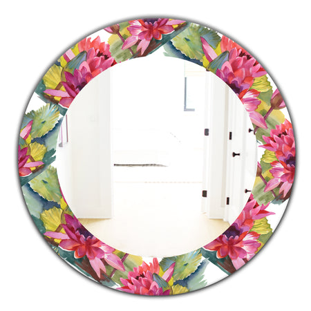 Pink Blossom 36 - Traditional Mirror - Oval or Round Wall Mirror