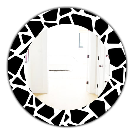 Black & White 6 - Mid-Century Modern Mirror - Oval or Round Wall Mirror