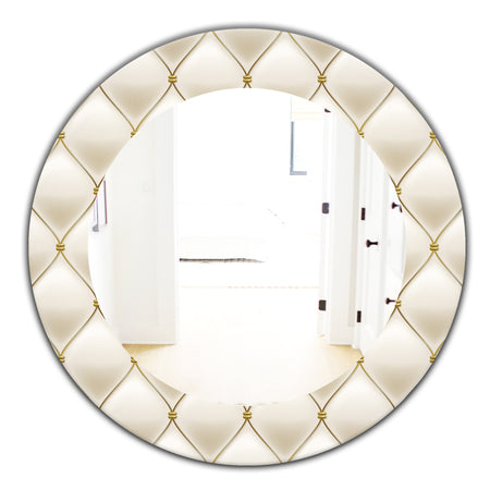 Fancy Leather Sofa - Bohemian and Eclectic Mirror - Oval or Round Wall Mirror