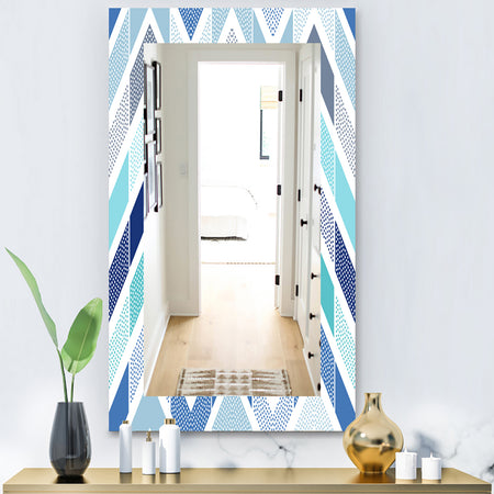 Porch & Den 'Retro Dotted Blue Wave Pattern - Mirror