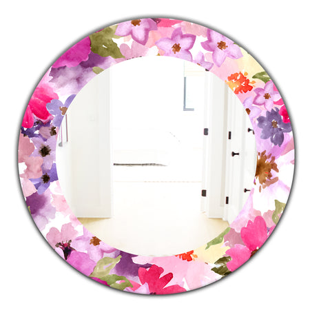Pink Blossom 44 - Traditional Mirror - Oval or Round Wall Mirror