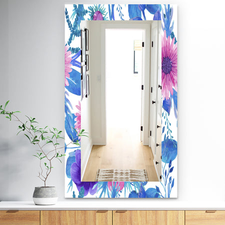 Purple Bloom 6 - Traditional Mirror - Frameless Wall Mirror