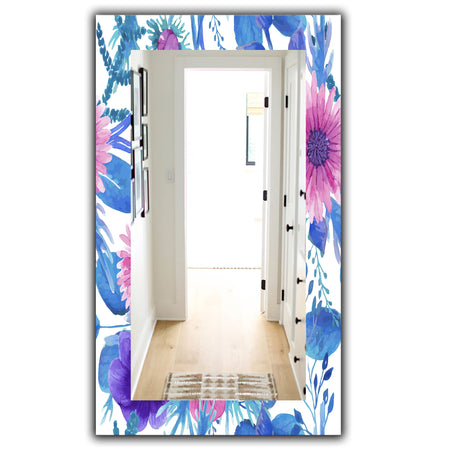 Purple Bloom 6 - Traditional Mirror - Frameless Wall Mirror