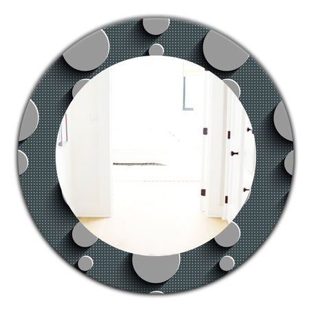 Circles Abstract Technology - Mid-Century Mirror - Oval or Round Wall Mirror