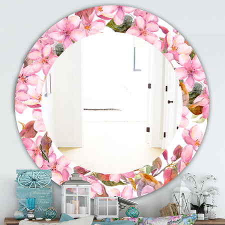 Pink Blossom 53 - Traditional Mirror - Oval or Round Wall Mirror
