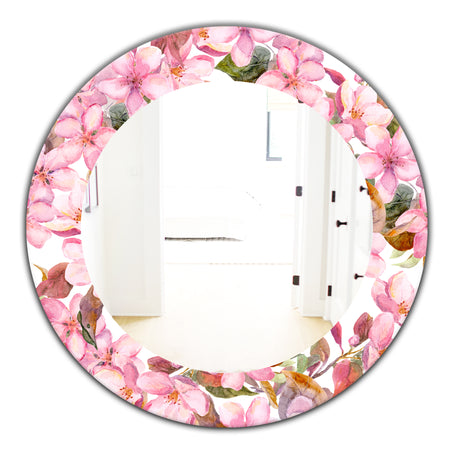 Pink Blossom 53 - Traditional Mirror - Oval or Round Wall Mirror