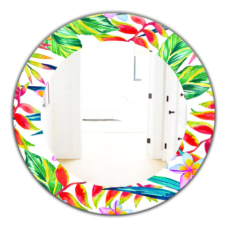 Tropical Mood Bright 12 - Bohemian and Eclectic Mirror - Oval or Round Wall Mirror