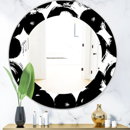 Black & White 7 - Modern Mirror - Contemporary Oval or Round Wall Mirror