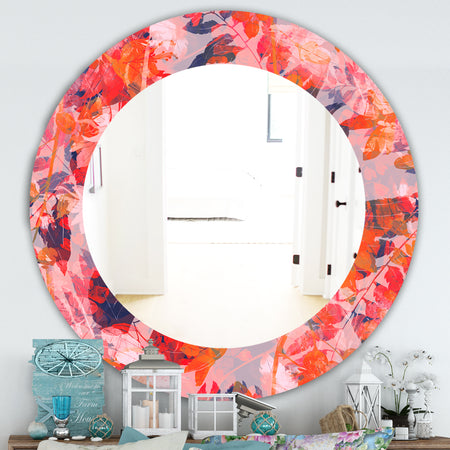 Pink Spheres 12 - Traditional Mirror - Frameless Oval or Round Wall Mirror