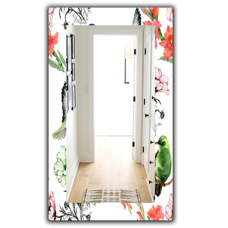 Pink Blossom 56 - Traditional Mirror - Frameless Wall Mirror