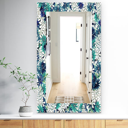 Turquoise Of Flowers - Traditional Mirror - Wall Mirror