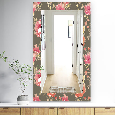 Pink Blossom 57 - Traditional Mirror - Frameless Wall Mirror