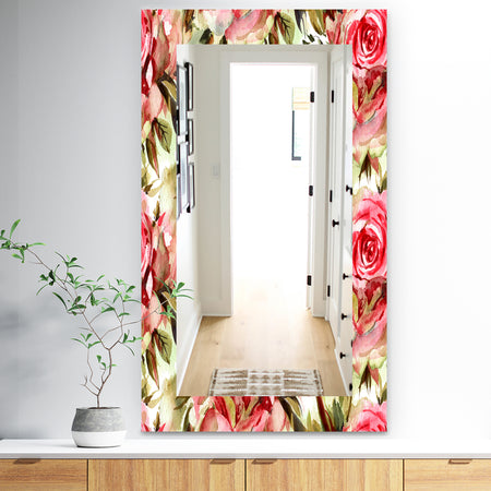 Pink Blossom 58 - Traditional Mirror - Frameless Wall Mirror