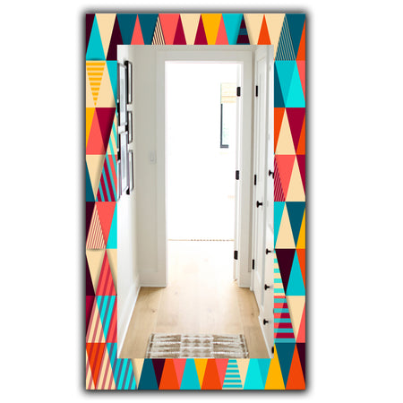 Triangular Colourfields 35 - Mid-Century Mirror - Wall Mirror