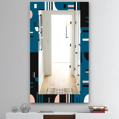 Retro Blue Style - Mid-Century Mirror - Frameless Wall Mirror