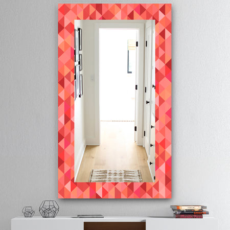 Pink Spheres 14 - Mid-Century Mirror - Frameless Wall Mirror