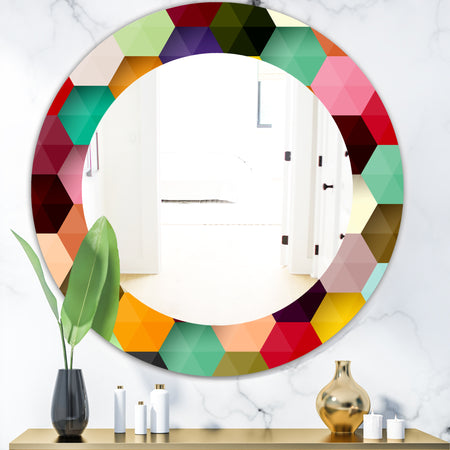 Honeycomb 5 - Mid-Century Mirror - Oval or Round Wall Mirror