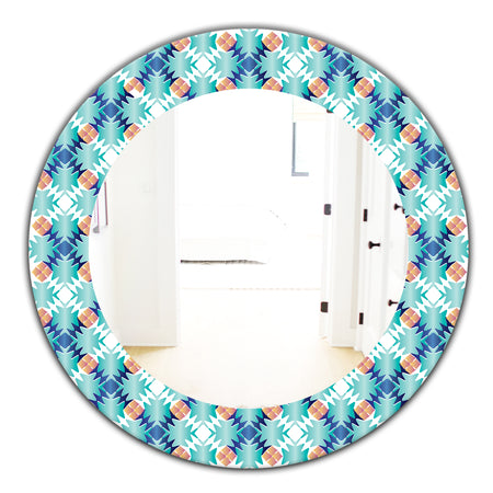 Shades Of Blue - Mid-Century Mirror - Oval or Round Wall Mirror