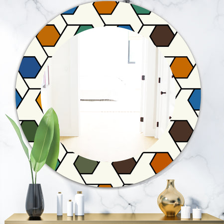 Honeycomb 7 - Mid-Century Mirror - Oval or Round Wall Mirror