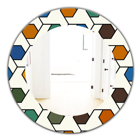 Honeycomb 7 - Mid-Century Mirror - Oval or Round Wall Mirror