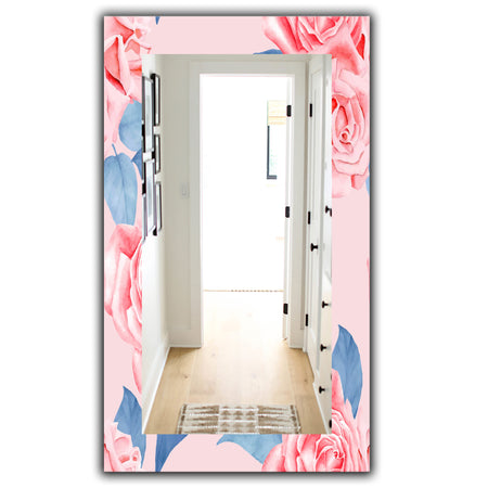 Pink Blossom 59 - Traditional Mirror - Frameless Wall Mirror