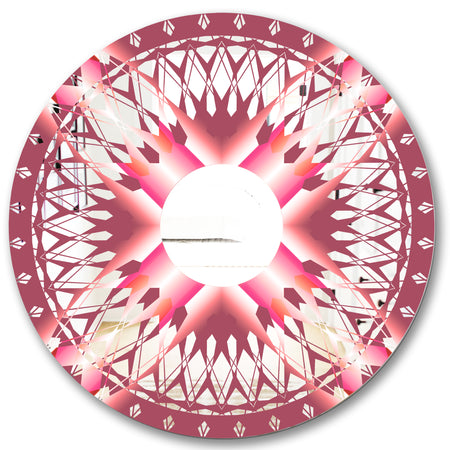 Light Purple Sunburst - Mid-Century Mirror - Round Wall Mirror