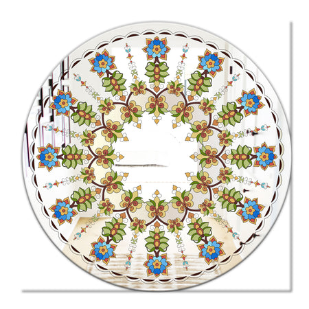 Tiny Flower Pattern - Cabin and Lodge Mirror - Oval or Round Wall Mirror