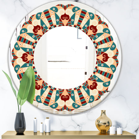 Eye See You Pattern - Mid-Century Mirror - Oval or Round Wall Mirror