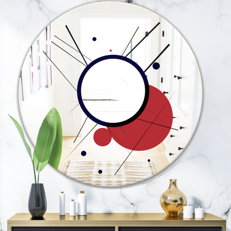 Circular Web 2 - Mid-Century Modern Mirror - Oval or Round Wall Mirror