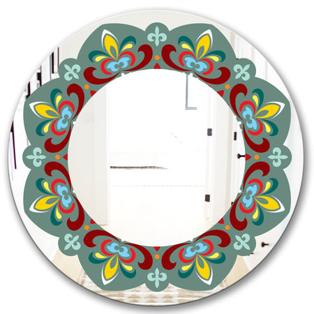 Fleur De Lis - Mid-Century Mirror - Oval or Round Wall Mirror