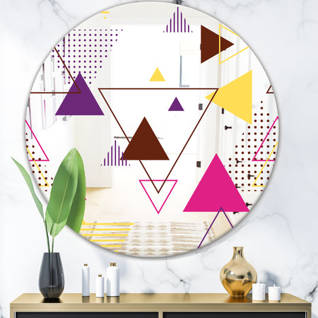 Triangular Spacy Spheres 2 - Mid-Century Mirror - Oval or Round Wall Mirror