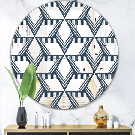 Rhombus Pattern - Mid-Century Mirror - Oval or Round Wall Mirror