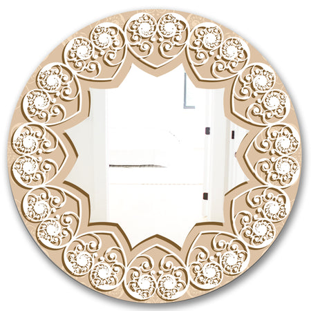 Baby Pink and White Hearts - Glam Mirror - Oval or Round Wall Mirror