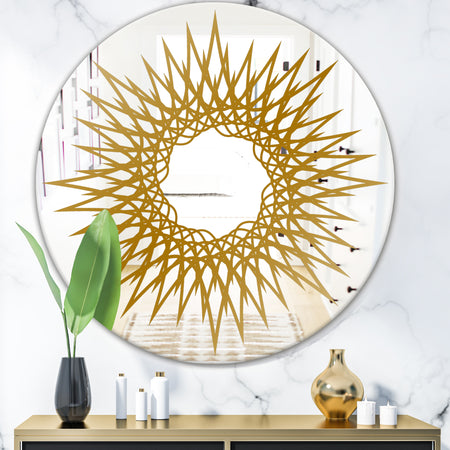 Gold Geometric Series - Glam Mirror - Oval or Round Wall Mirror