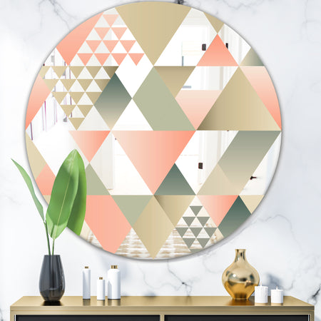 Tropical Mood Pink 1 - Mid-Century Mirror - Oval or Round Wall Mirror