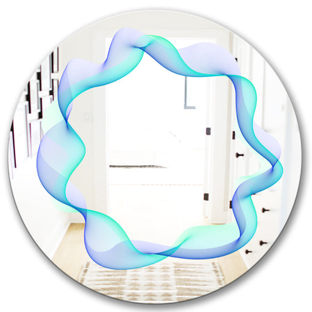 Blue Smoke Haze - Modern Mirror - Contemporary Oval or Round Wall Mirror