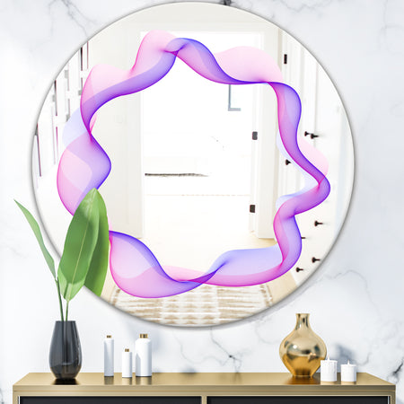 Abstract Round Purple - Modern Mirror - Contemporary Oval or Round Wall Mirror