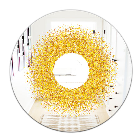 Luxury Golden Glitter Round - Glam Mirror - Oval or Round Wall Mirror