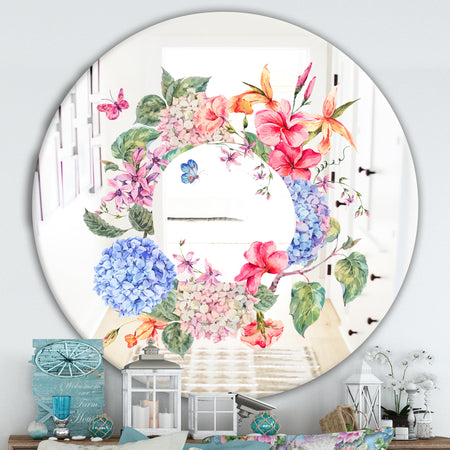 Floral Greeting - Cabin and Lodge Mirror - Oval or Round Vanity Mirror