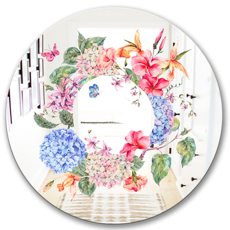 Floral Greeting - Cabin and Lodge Mirror - Oval or Round Vanity Mirror