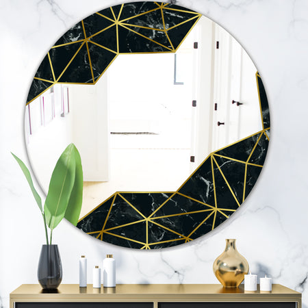 Silver Orchid Borella 'Capital Gold Sleek 11-inch Round Mirror