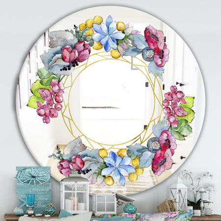 Efflorescent Gold Abundance 2 - Cabin and Lodge Mirror - Oval or Round Wall Mirror