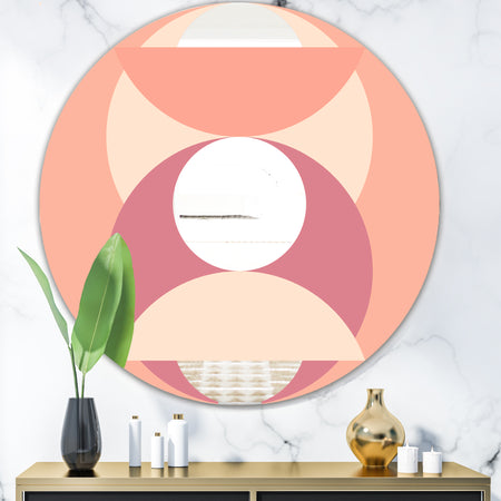 Peach Circle - Mid-Century Mirror - Oval or Round Wall Mirror