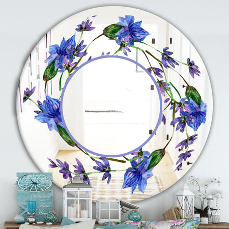 Purple Lavender Flowers - Traditional Mirror - Oval or Round Decorative Mirror