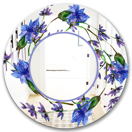 Purple Lavender Flowers - Traditional Mirror - Oval or Round Decorative Mirror