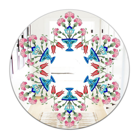Pick Me Up A Daisy - Bohemian and Eclectic Mirror - Oval or Round Wall Mirror