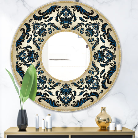 Ornamented Vintage Floral Garland - Bohemian and Eclectic Mirror - Oval or Round Decorative Mirror