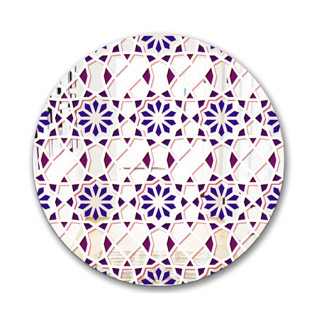 Purple Tiles - Mid-Century Mirror - Oval or Round Decorative Mirror